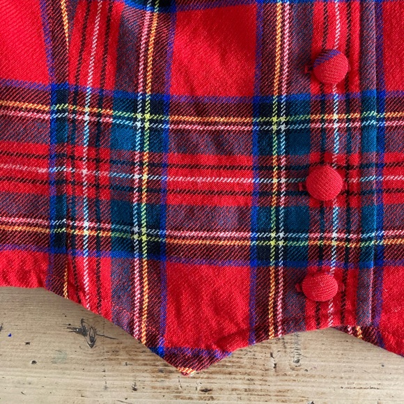 Vintage perfect little tartan wool vest women size XS - Picture 6 of 13